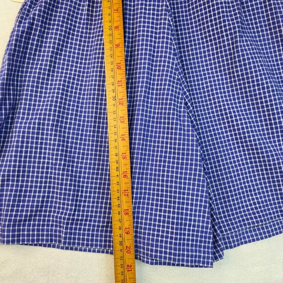 Susan Bristol 1980s Size 8 Pleated Wrap Skort Blue White Plaid Deadstock - Picture 11 of 11